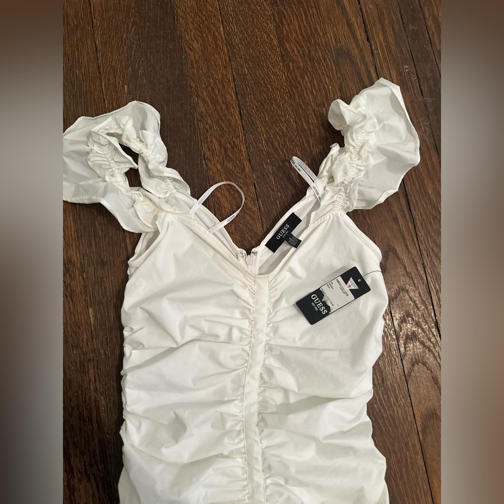 Pretty white dress guess never worn hoven linen and cotton bridal short